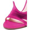 imageFSJ Women Dressy Open Toe Stiletto High Heel Ankle Strap Satin Sandal with Ruffle Size 415 USFuchsia