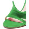 imageFSJ Women Dressy Open Toe Stiletto High Heel Ankle Strap Satin Sandal with Ruffle Size 415 USGreen