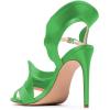 imageFSJ Women Dressy Open Toe Stiletto High Heel Ankle Strap Satin Sandal with Ruffle Size 415 USGreen