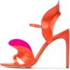 imageFSJ Women Dressy Open Toe Stiletto High Heel Ankle Strap Satin Sandal with Ruffle Size 415 USOrange