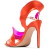 imageFSJ Women Dressy Open Toe Stiletto High Heel Ankle Strap Satin Sandal with Ruffle Size 415 USOrange
