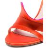 imageFSJ Women Dressy Open Toe Stiletto High Heel Ankle Strap Satin Sandal with Ruffle Size 415 USOrange