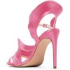 imageFSJ Women Dressy Open Toe Stiletto High Heel Ankle Strap Satin Sandal with Ruffle Size 415 USPink