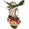 imageFSJ Women Floral Stiletto High Heel Sandal Ankle Strap Open Toe Pump DOrsay Polka Dot Lace up Dress Party Summer Shoes Size 415 USOlive