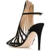 imageFSJ Women Peep Toe High Heel Bootie Pumps Stiletto PVC Dress Ankle Strap Sandal Slingback Buckle Stylish Shoes 415 M USBlack