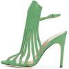 imageFSJ Women Peep Toe High Heel Bootie Pumps Stiletto PVC Dress Ankle Strap Sandal Slingback Buckle Stylish Shoes 415 M USGreen