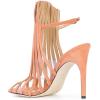imageFSJ Women Peep Toe High Heel Bootie Pumps Stiletto PVC Dress Ankle Strap Sandal Slingback Buckle Stylish Shoes 415 M USLight Orange
