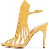 imageFSJ Women Peep Toe High Heel Bootie Pumps Stiletto PVC Dress Ankle Strap Sandal Slingback Buckle Stylish Shoes 415 M USYellow