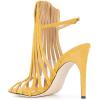 imageFSJ Women Peep Toe High Heel Bootie Pumps Stiletto PVC Dress Ankle Strap Sandal Slingback Buckle Stylish Shoes 415 M USYellow