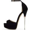imageFSJ Women Platform High Stiletto Heels Sandals Peep Toe with Ankle Straps Buckle Sexy Summer Pumps Shoes Size 415 USBlack