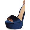 imageFSJ Women Platform High Stiletto Heels Sandals Peep Toe with Ankle Straps Buckle Sexy Summer Pumps Shoes Size 415 USBlue