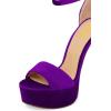 imageFSJ Women Platform High Stiletto Heels Sandals Peep Toe with Ankle Straps Buckle Sexy Summer Pumps Shoes Size 415 USBlue Violet