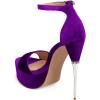 imageFSJ Women Platform High Stiletto Heels Sandals Peep Toe with Ankle Straps Buckle Sexy Summer Pumps Shoes Size 415 USBlue Violet
