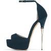 imageFSJ Women Platform High Stiletto Heels Sandals Peep Toe with Ankle Straps Buckle Sexy Summer Pumps Shoes Size 415 USDarkcyan