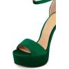 imageFSJ Women Platform High Stiletto Heels Sandals Peep Toe with Ankle Straps Buckle Sexy Summer Pumps Shoes Size 415 USGreen