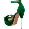 imageFSJ Women Platform High Stiletto Heels Sandals Peep Toe with Ankle Straps Buckle Sexy Summer Pumps Shoes Size 415 USGreen