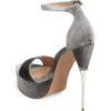 imageFSJ Women Platform High Stiletto Heels Sandals Peep Toe with Ankle Straps Buckle Sexy Summer Pumps Shoes Size 415 USGrey