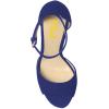 imageFSJ Women Platform High Stiletto Heels Sandals Peep Toe with Ankle Straps Buckle Sexy Summer Pumps Shoes Size 415 USMidnightblue