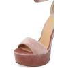 imageFSJ Women Platform High Stiletto Heels Sandals Peep Toe with Ankle Straps Buckle Sexy Summer Pumps Shoes Size 415 USPink
