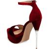 imageFSJ Women Platform High Stiletto Heels Sandals Peep Toe with Ankle Straps Buckle Sexy Summer Pumps Shoes Size 415 USRed