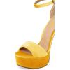 imageFSJ Women Platform High Stiletto Heels Sandals Peep Toe with Ankle Straps Buckle Sexy Summer Pumps Shoes Size 415 USYellow