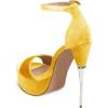 imageFSJ Women Platform High Stiletto Heels Sandals Peep Toe with Ankle Straps Buckle Sexy Summer Pumps Shoes Size 415 USYellow