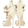 imageFSJ Women Sexy Open Toe TStrap Rivets Studded Stiletto High Heel Sandal Strappy Gladiator Back Zipper Dress Pump Shoes Size 415 USBeige