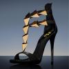 imageFSJ Women Sexy Open Toe TStrap Rivets Studded Stiletto High Heel Sandal Strappy Gladiator Back Zipper Dress Pump Shoes Size 415 USBlack