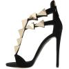 imageFSJ Women Sexy Open Toe TStrap Rivets Studded Stiletto High Heel Sandal Strappy Gladiator Back Zipper Dress Pump Shoes Size 415 USBlack