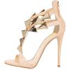imageFSJ Women Sexy Open Toe TStrap Rivets Studded Stiletto High Heel Sandal Strappy Gladiator Back Zipper Dress Pump Shoes Size 415 USMoccasin