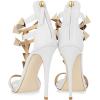 imageFSJ Women Sexy Open Toe TStrap Rivets Studded Stiletto High Heel Sandal Strappy Gladiator Back Zipper Dress Pump Shoes Size 415 USWhite
