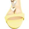 imageFSJ Women Sexy Open Toe TStrap Rivets Studded Stiletto High Heel Sandal Strappy Gladiator Back Zipper Dress Pump Shoes Size 415 USYellow