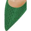 imageFSJ Women Sexy Pointed Toe Stiletto High Heel Sandals Slip On Rhinestone Summer Casual Shopping Dress Slide Shoes Size 415 USGreen