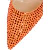 imageFSJ Women Sexy Pointed Toe Stiletto High Heel Sandals Slip On Rhinestone Summer Casual Shopping Dress Slide Shoes Size 415 USOrange