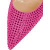 imageFSJ Women Sexy Pointed Toe Stiletto High Heel Sandals Slip On Rhinestone Summer Casual Shopping Dress Slide Shoes Size 415 USPink