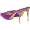 imageFSJ Women Sexy Pointed Toe Stiletto High Heel Sandals Slip On Rhinestone Summer Casual Shopping Dress Slide Shoes Size 415 USPurple