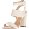 imageFSJ Women Ankle Strap Slingback Sandals Open Toe Chunky High Heels Strappy Shoes Size 415 USIvory