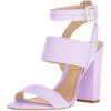 imageFSJ Women Ankle Strap Slingback Sandals Open Toe Chunky High Heels Strappy Shoes Size 415 USLavender