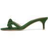 imageFSJ Women Cute Bowknot Slip On Mules Summer Open Toe Kitten Low Heel Sandal Ladies Casual Comfy Walking Dress Shoes Size 415 M USForestgreen
