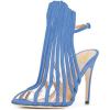 imageFSJ Women Peep Toe High Heel Bootie Pumps Stiletto PVC Dress Ankle Strap Sandal Slingback Buckle Stylish Shoes 415 M USBlue