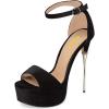 imageFSJ Women Platform High Stiletto Heels Sandals Peep Toe with Ankle Straps Buckle Sexy Summer Pumps Shoes Size 415 USBlack 2