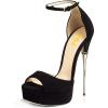 imageFSJ Women Platform High Stiletto Heels Sandals Peep Toe with Ankle Straps Buckle Sexy Summer Pumps Shoes Size 415 USBlack