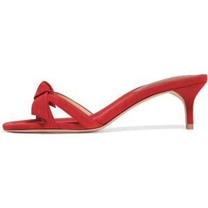 imageFSJ Women Cute Bowknot Slip On Mules Summer Open Toe Kitten Low Heel Sandal Ladies Casual Comfy Walking Dress Shoes Size 415 M USRed