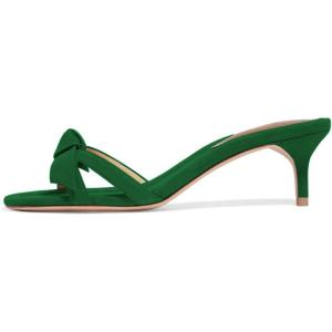 imageFSJ Women Cute Bowknot Slip On Mules Summer Open Toe Kitten Low Heel Sandal Ladies Casual Comfy Walking Dress Shoes Size 415 M USSea Green