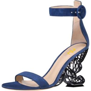 imageFSJ Women Dressy Open Toe Ankle Strap Butterfly High Heel Sandal Strappy Date Cocktail Nightclub Pumps Shoes Size 416 USBlue