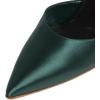 imageFSJ Women Ankle Strap High Heel Sandals Pointed Toe Bow DOrsay Pumps Crystal Chunky Heel Party Dress Shoes Size 416 USGreen