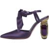 imageFSJ Women Ankle Strap High Heel Sandals Pointed Toe Bow DOrsay Pumps Crystal Chunky Heel Party Dress Shoes Size 416 USPurple