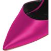 imageFSJ Women Ankle Strap High Heel Sandals Pointed Toe Bow DOrsay Pumps Crystal Chunky Heel Party Dress Shoes Size 416 USViolet Red