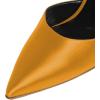 imageFSJ Women Ankle Strap High Heel Sandals Pointed Toe Bow DOrsay Pumps Crystal Chunky Heel Party Dress Shoes Size 416 USYellow