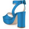 imageFSJ Women Comfortable Chunky Heel Platform Sandal Ankle Strap Open Toe Buckle Shoes Size 415 USBlue